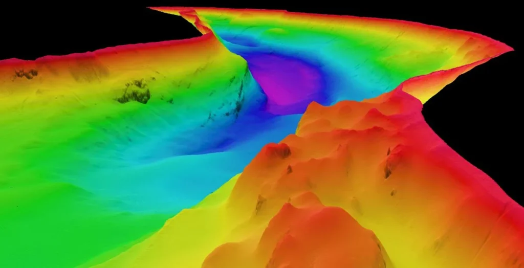 Cartografía de alta resolución del lago St Clair Tasmania visto desde el sur