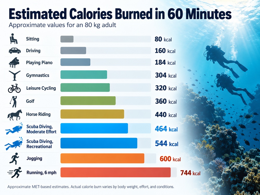 Estimated Calories burned in 60 seconds infographic