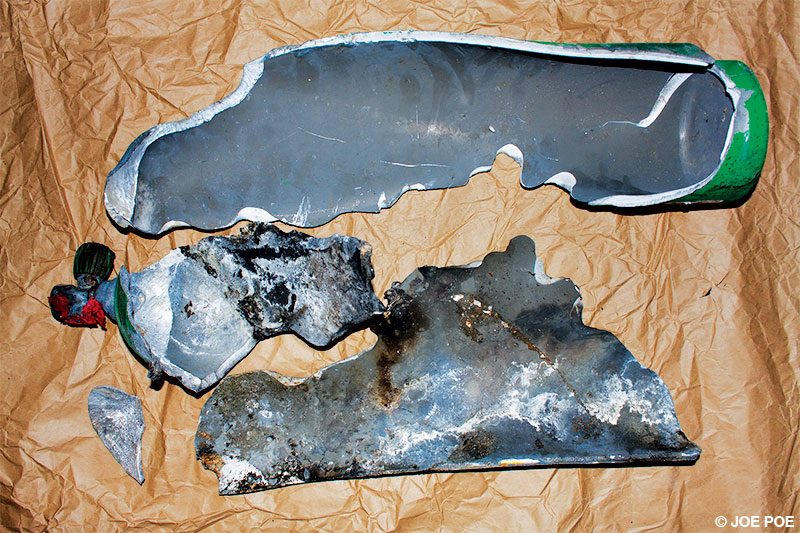 The force of a cylinder rupture is enough to cause severe damage.